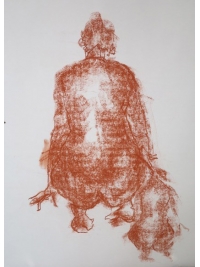 Red Conte Life Drawing by Sue Freeborough