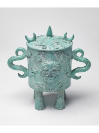 Bronxe Lion Snuff Bottle by Hannah Lim