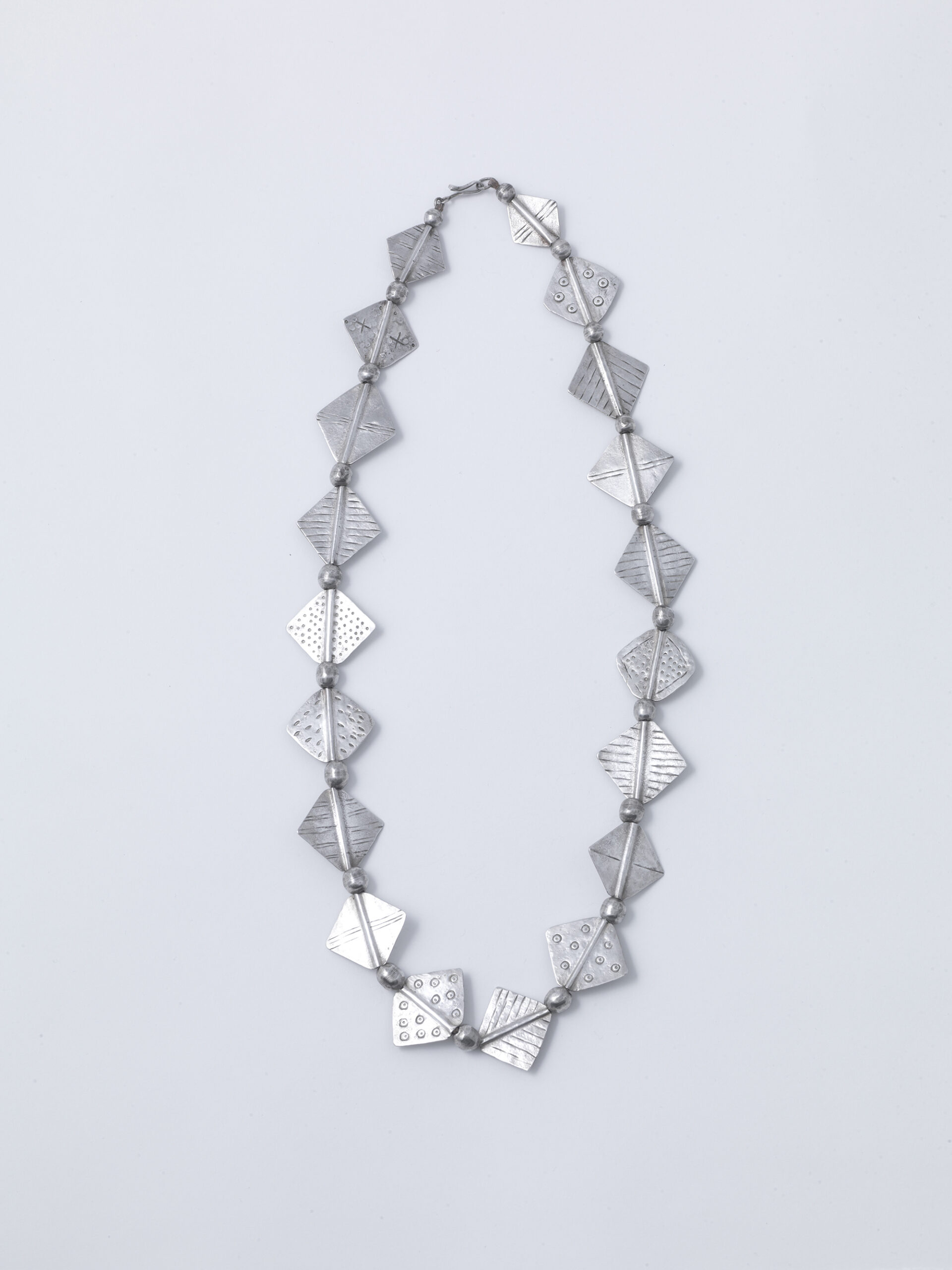 Necklace – Silver Squares and Beads