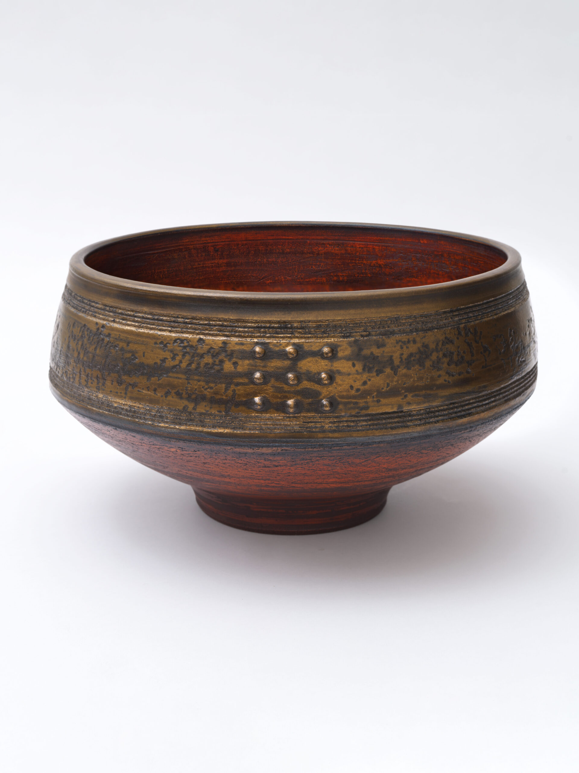 Red and Gold Studded Vessel